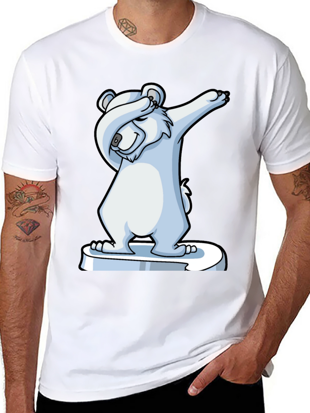 Dabbing Polar Bear Graphic Tee - Cool & Fun!