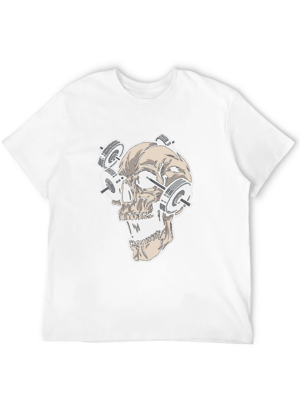 Skull Weightlifting Graphic Tee - Black