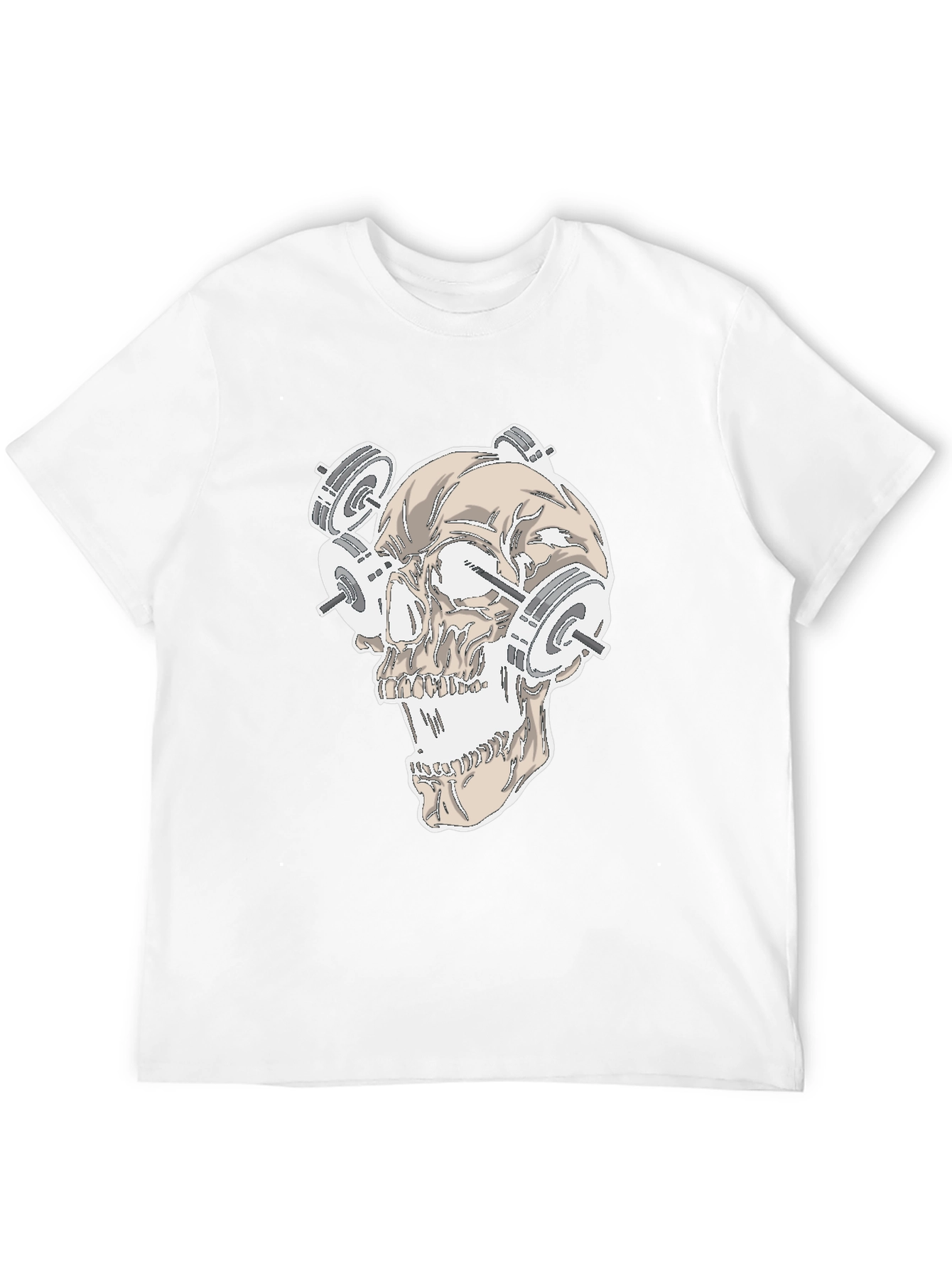 Skull Weightlifting Graphic Tee - Black