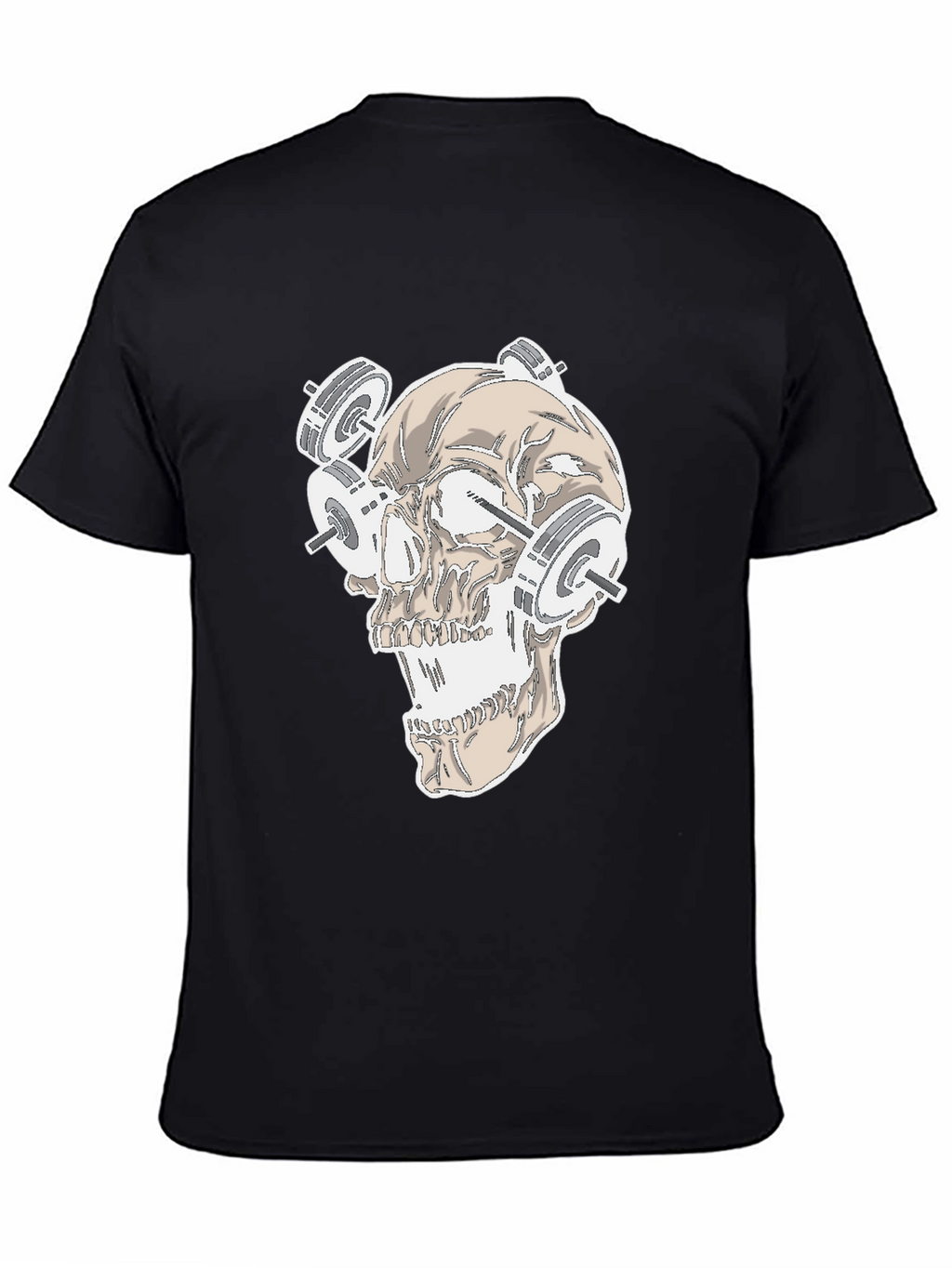 Skull Weightlifting Graphic Tee - Black