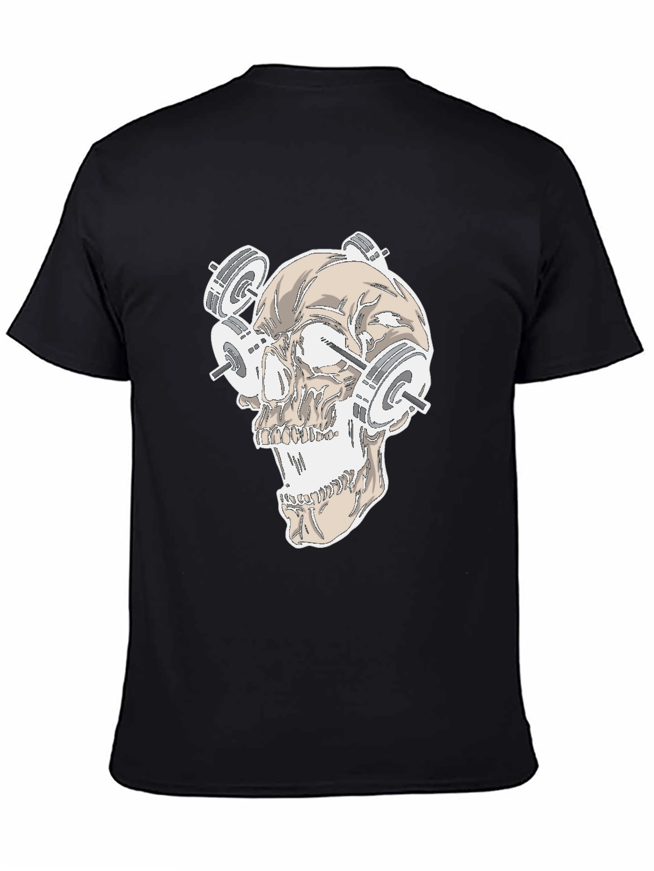 Skull Weightlifting Graphic Tee - Black