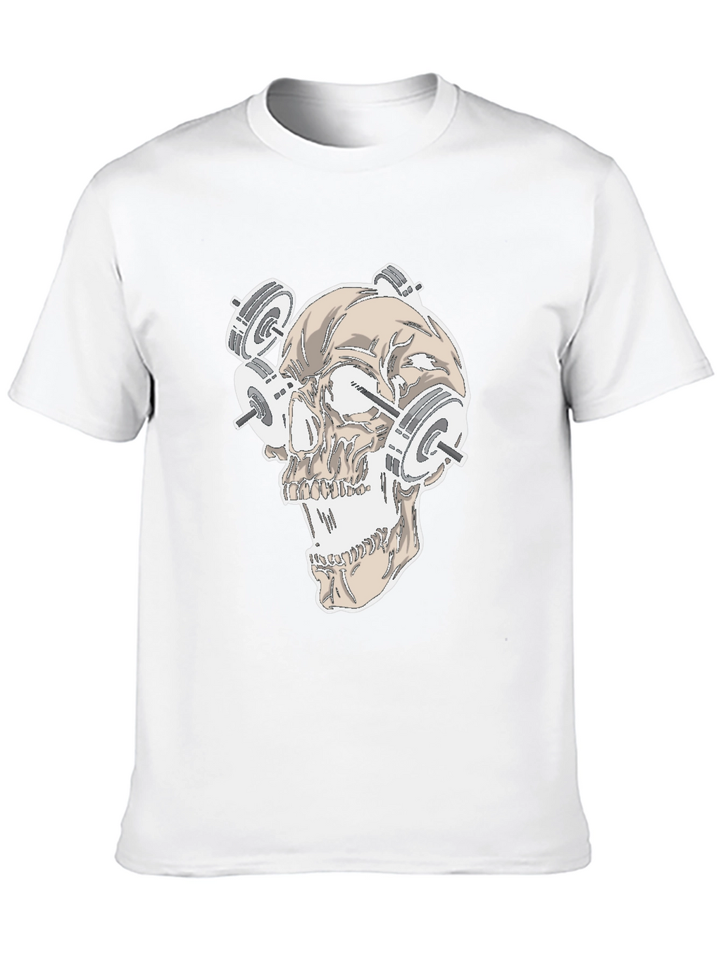 Skull Weightlifting Graphic Tee - Black