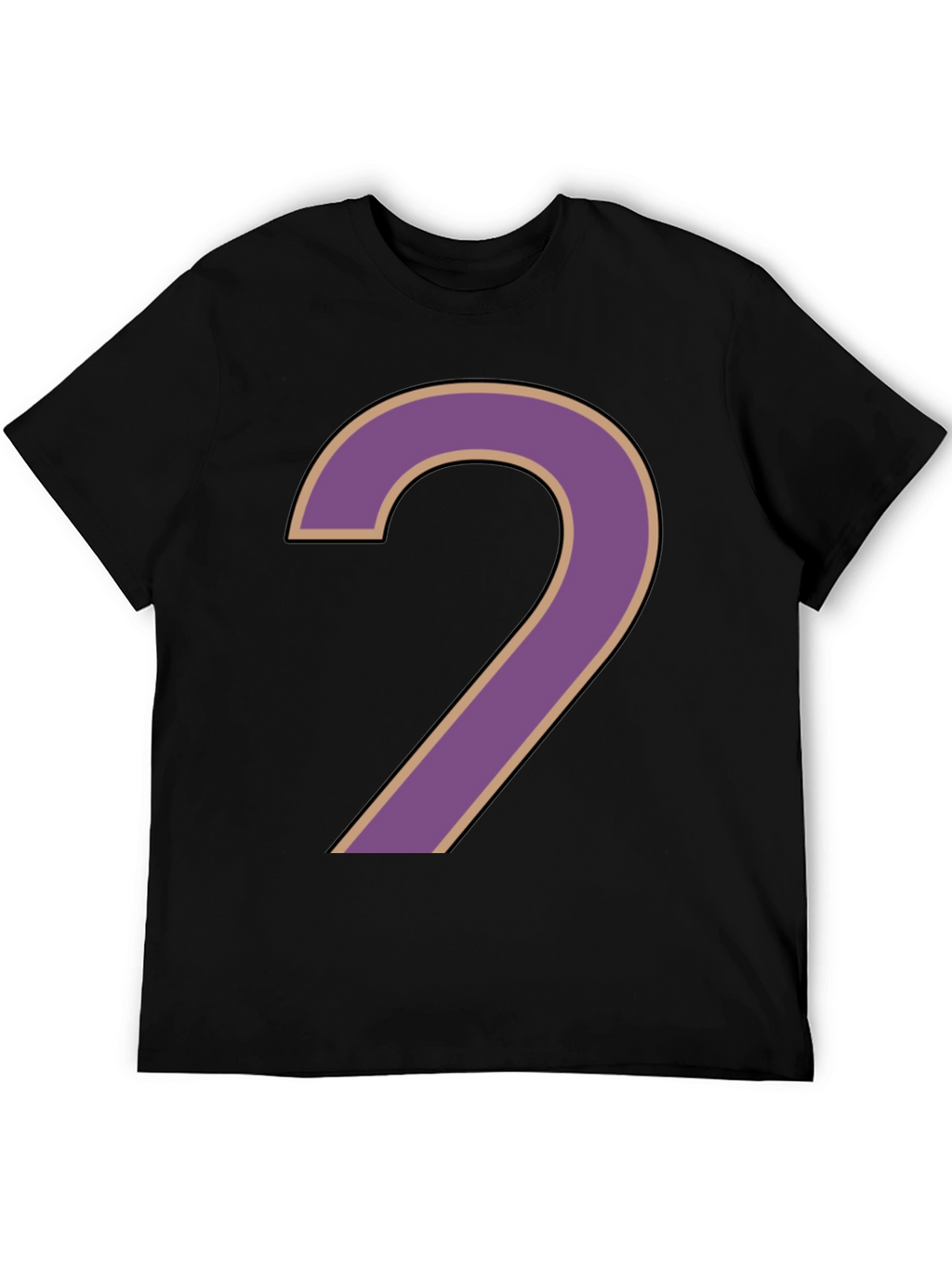 Number 2 Graphic Print Black T-Shirt