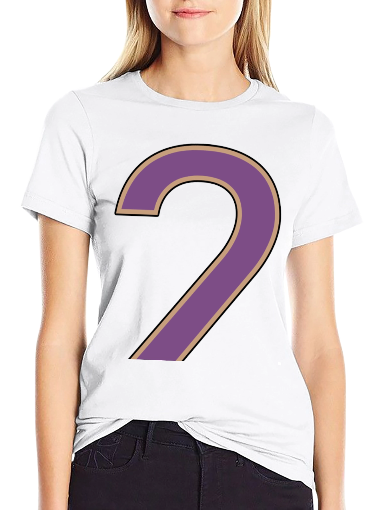 Number 2 Graphic Print Black T-Shirt