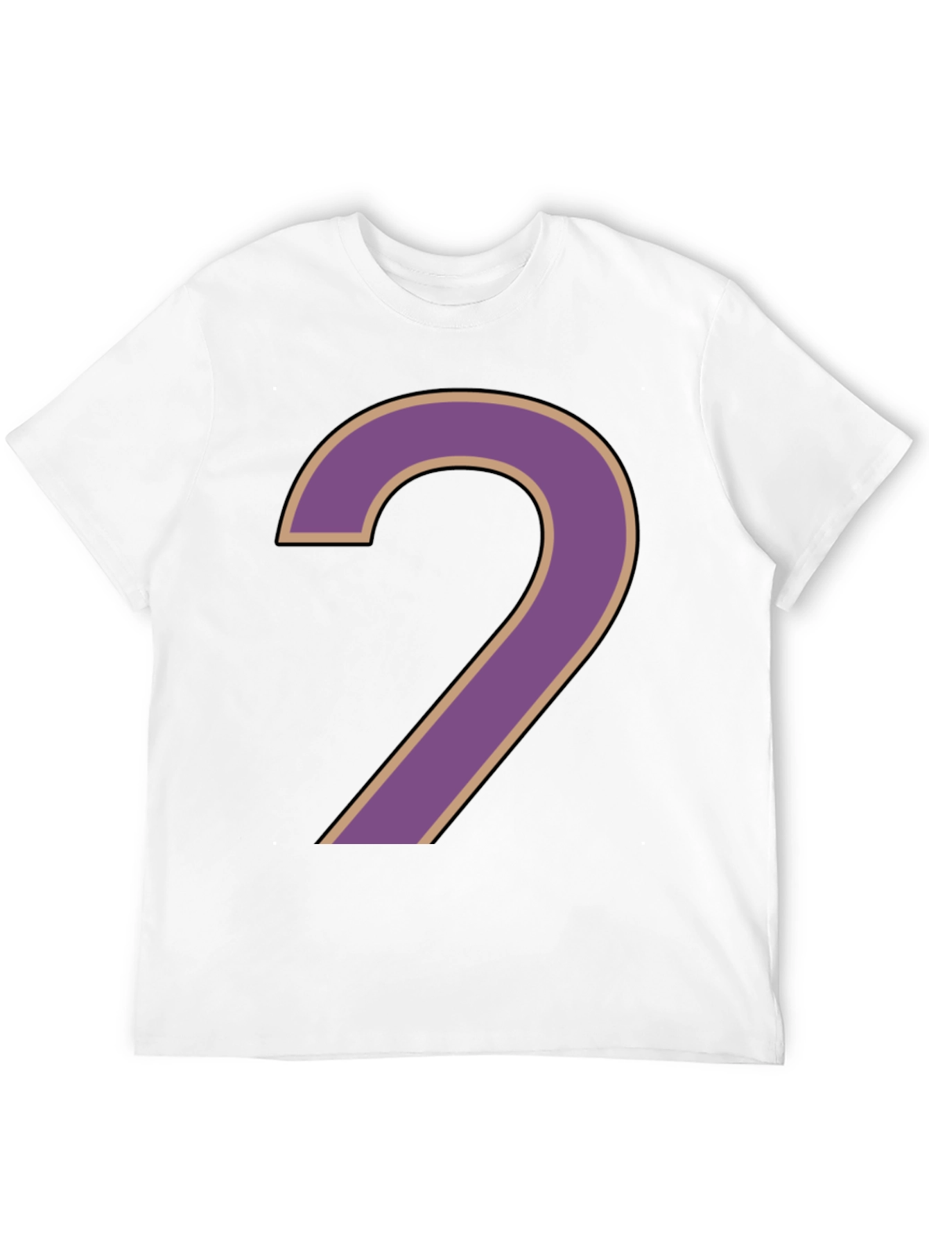 Number 2 Graphic Print Black T-Shirt