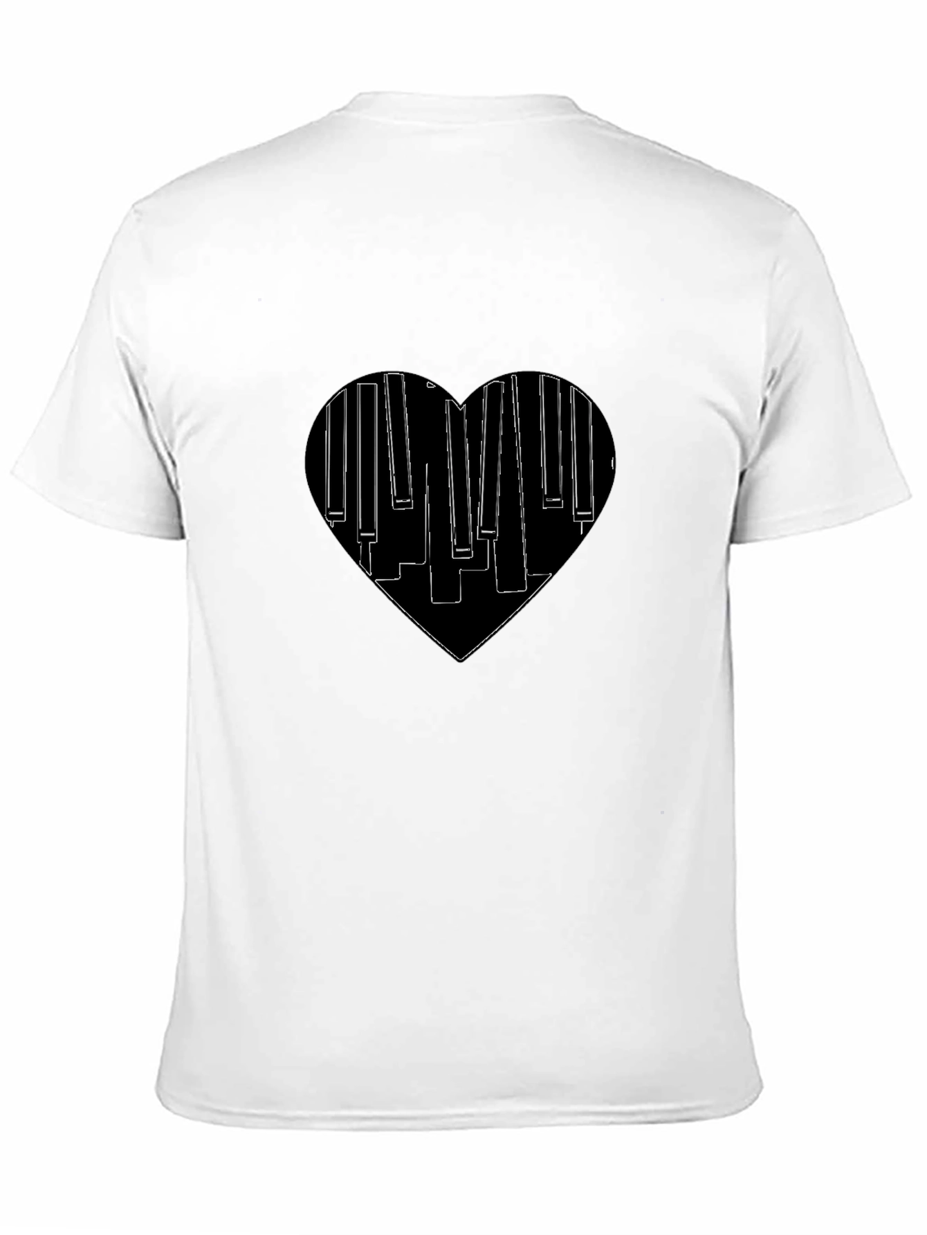 Piano Heartbeat Black T-Shirt | Music Lover Tee