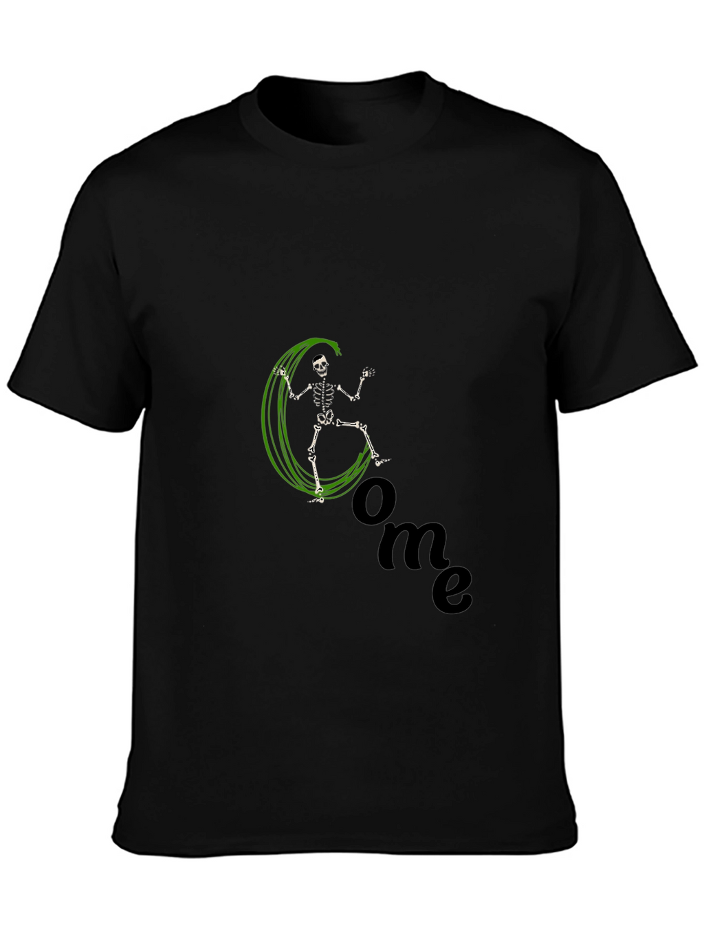 Skeleton Come Black Graphic Tee