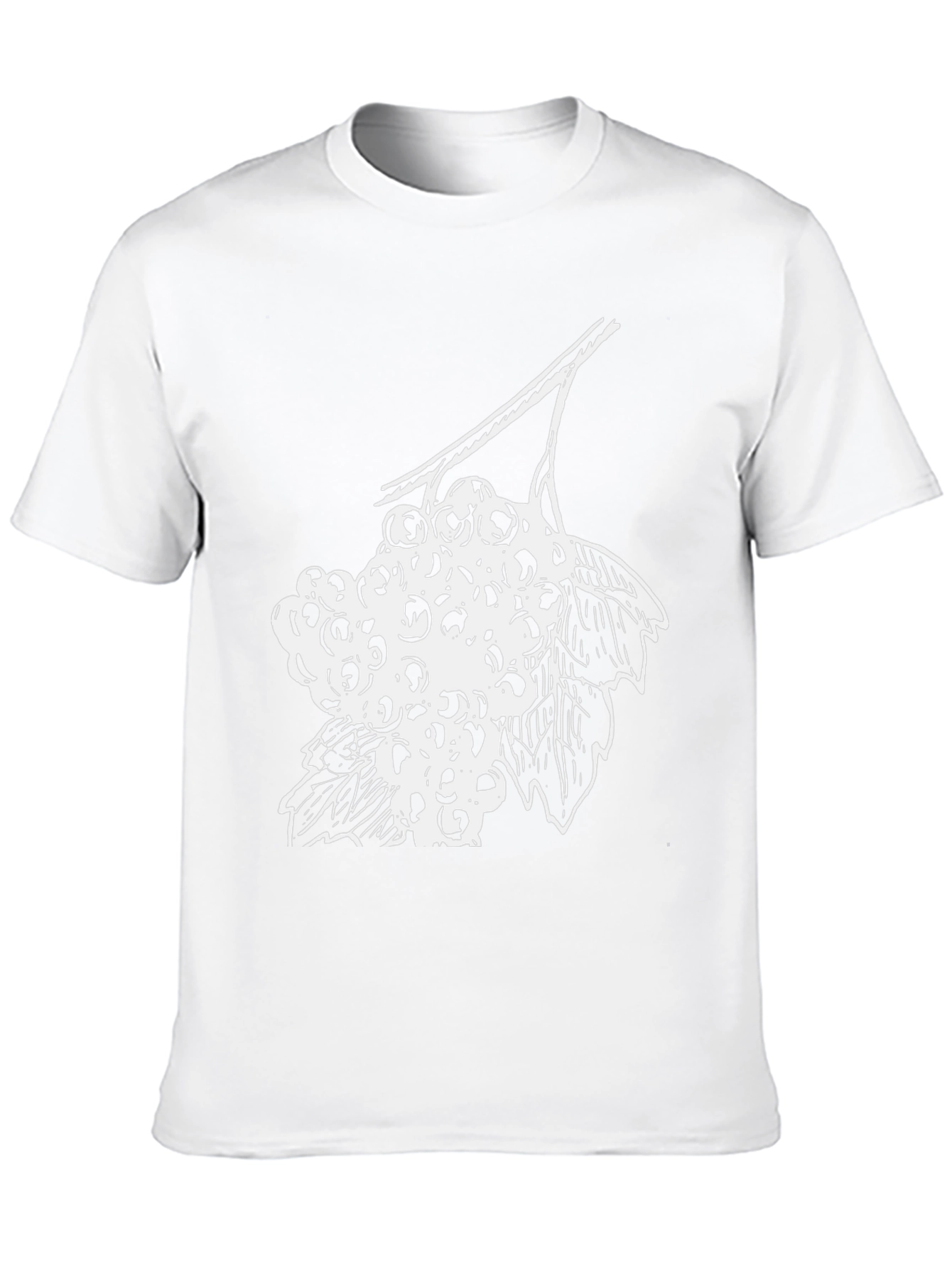 Black T-Shirt with White Berries Graphic