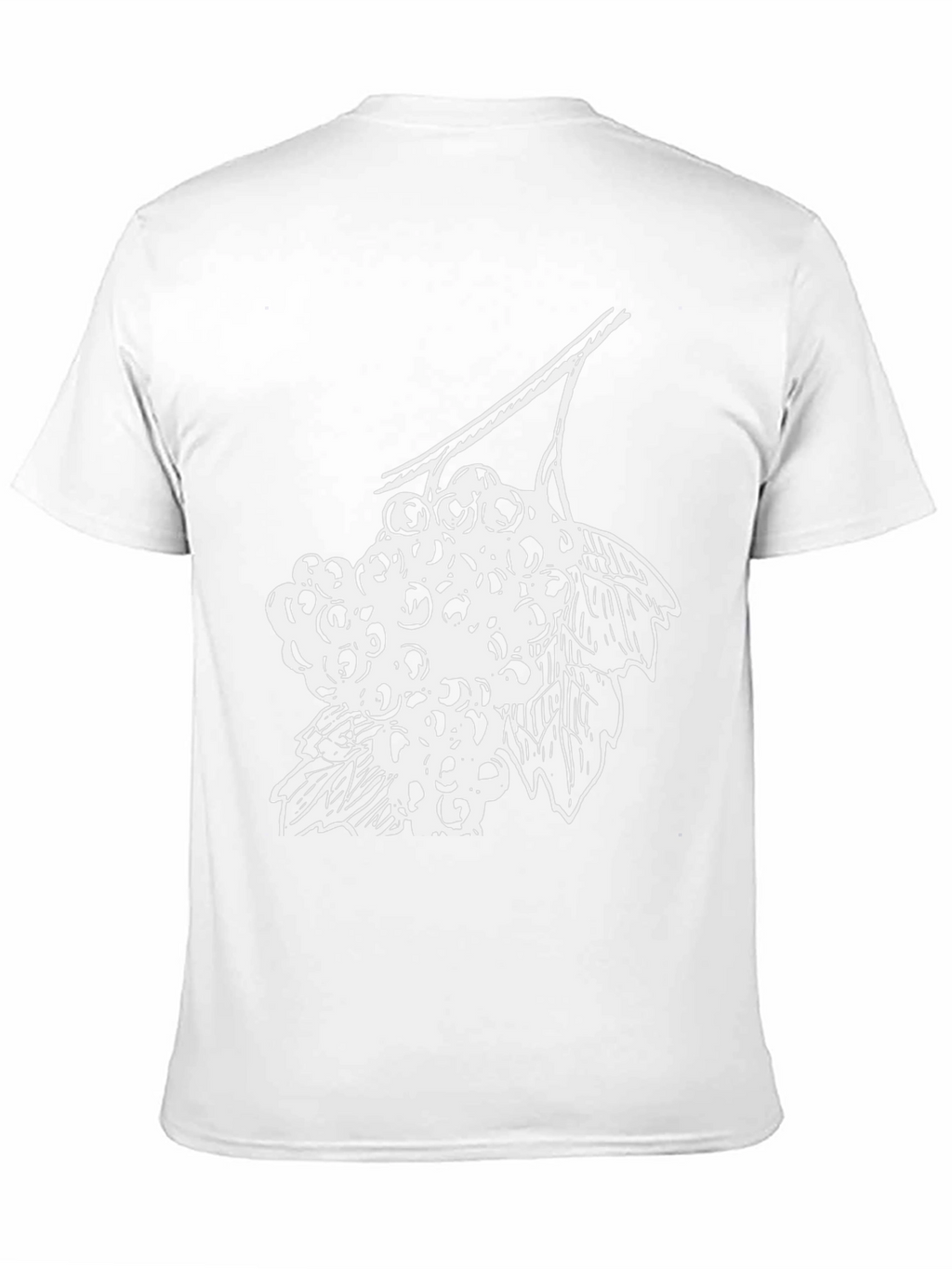 Black T-Shirt with White Berries Graphic