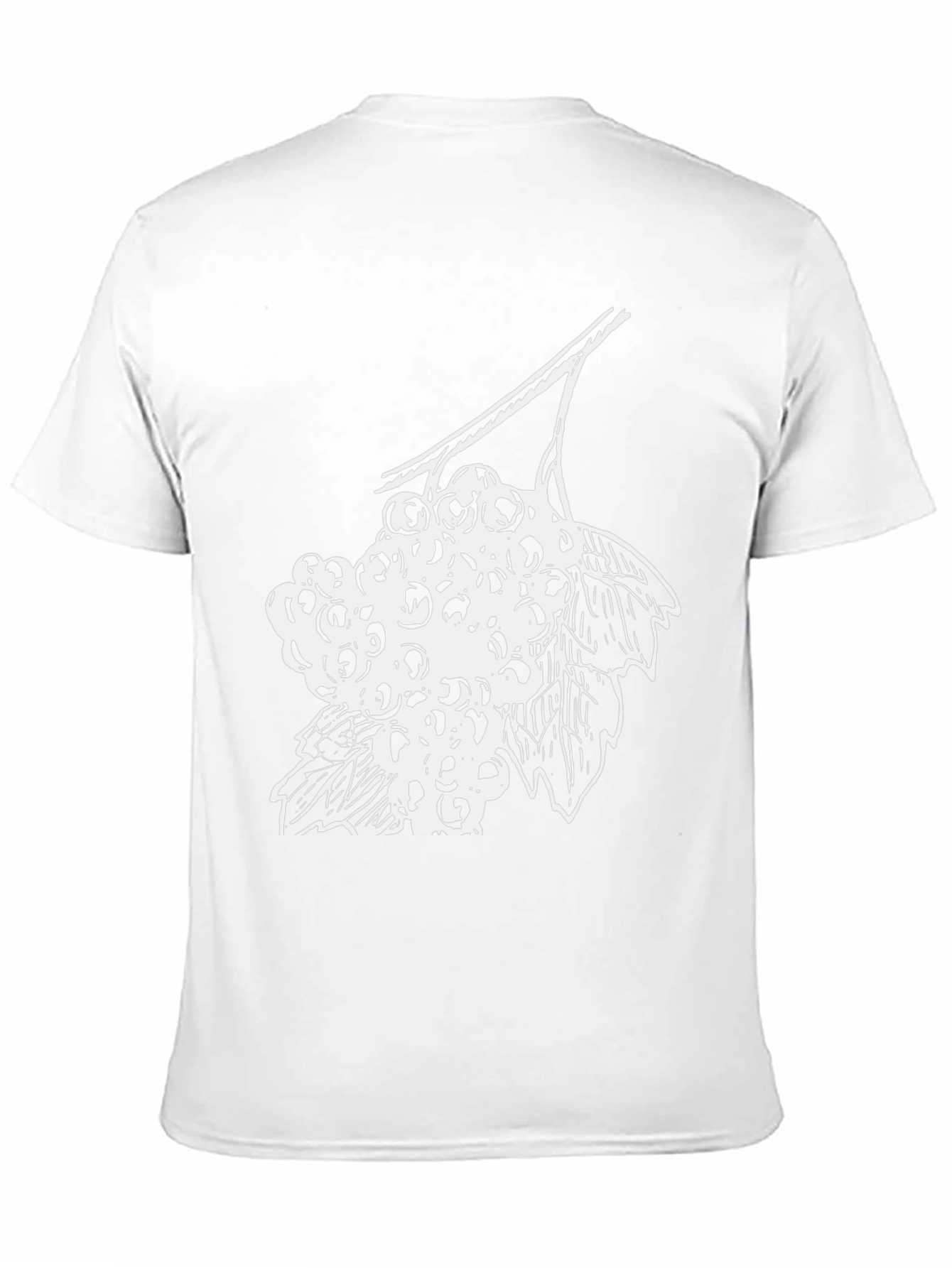 Black T-Shirt with White Berries Graphic