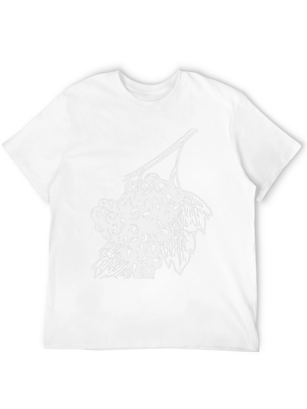 Black T-Shirt with White Berries Graphic