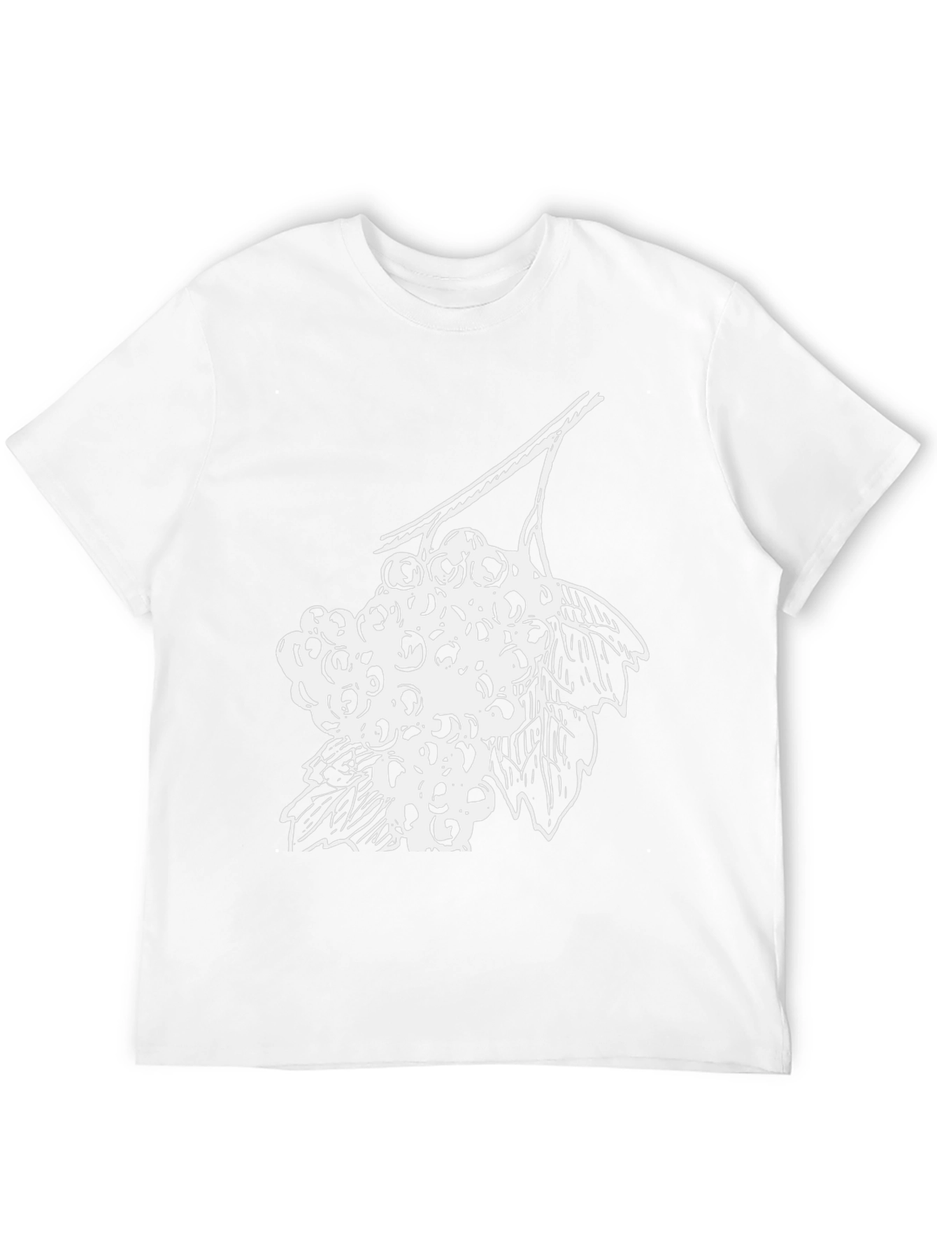 Black T-Shirt with White Berries Graphic