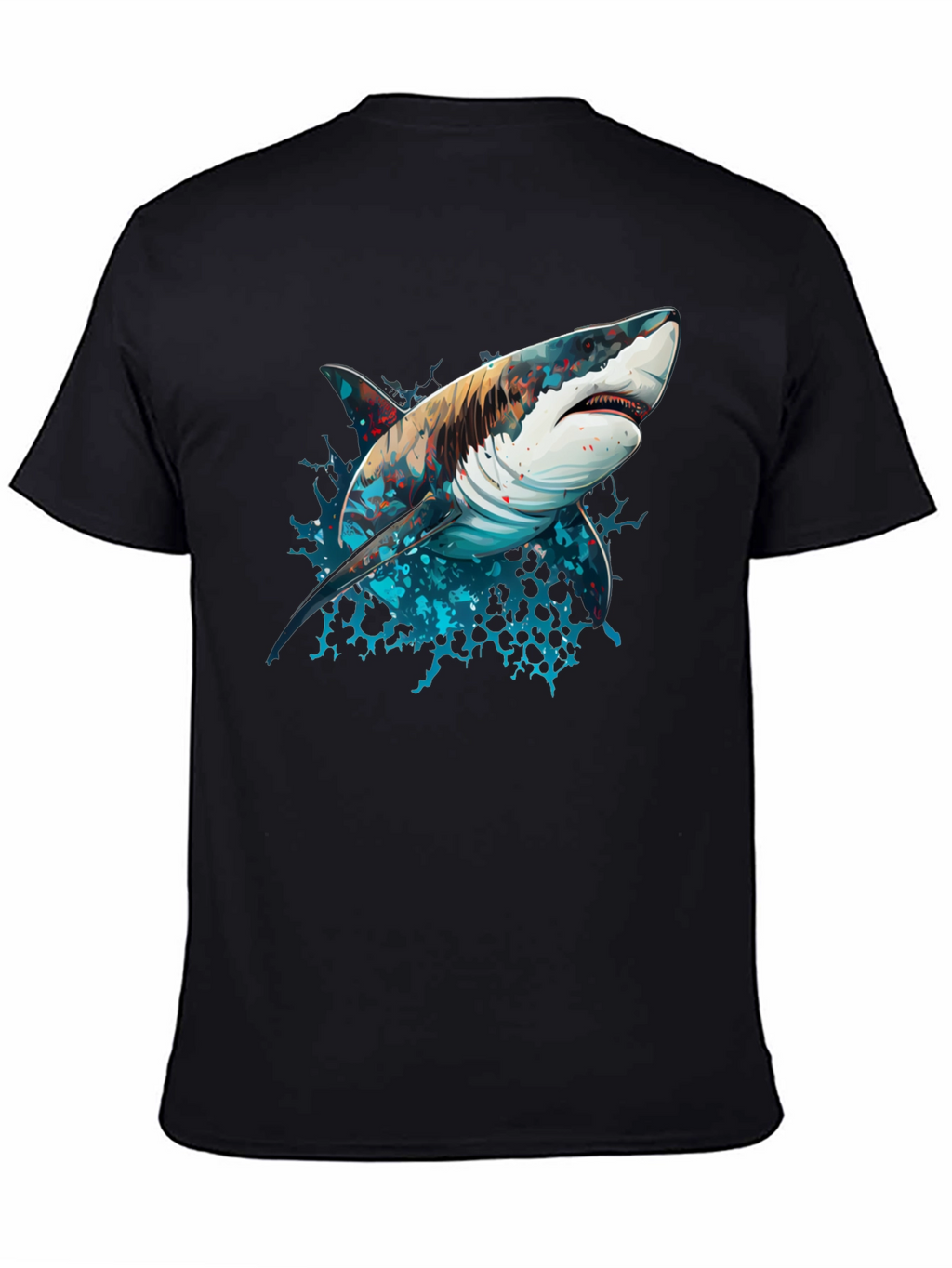 Shark Graphic Tee - Black Cotton Blend