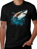 Shark Graphic Tee - Black Cotton Blend