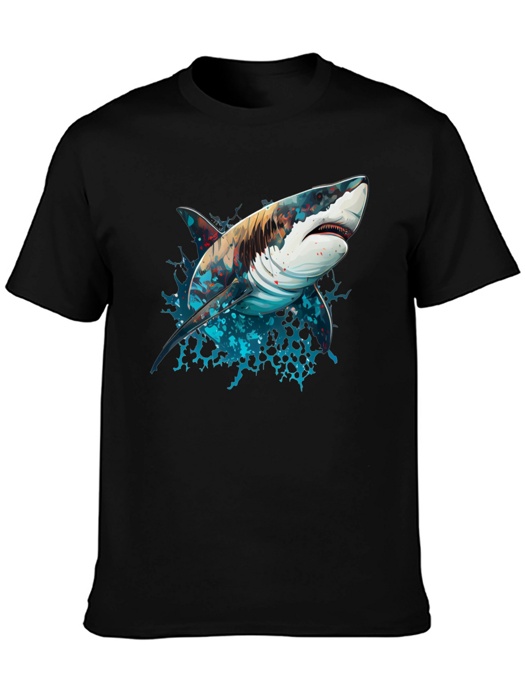 Shark Graphic Tee - Black Cotton Blend
