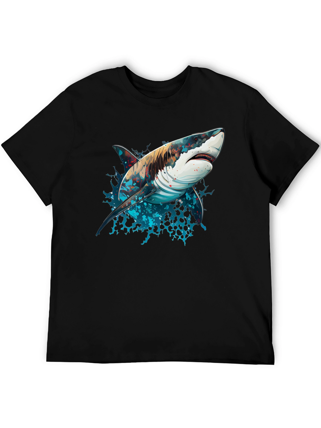 Shark Graphic Tee - Black Cotton Blend