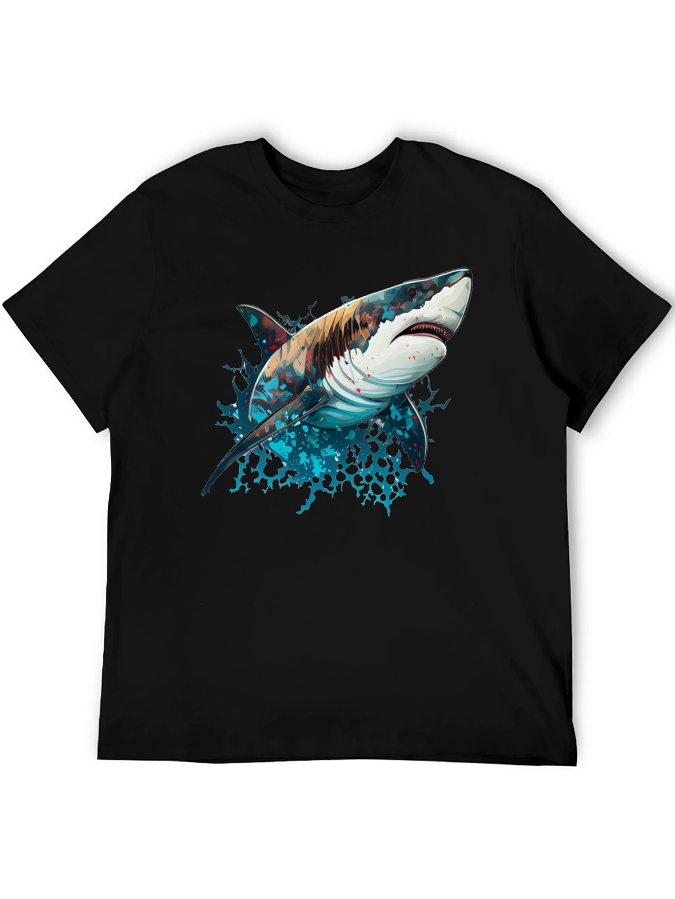 Shark Graphic Tee - Black Cotton Blend
