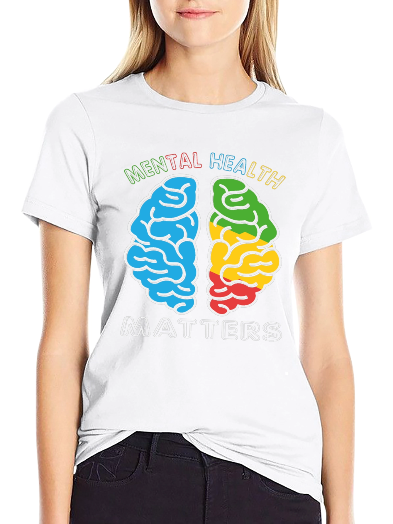 Mental Health Matters T-Shirt - Brain Graphic