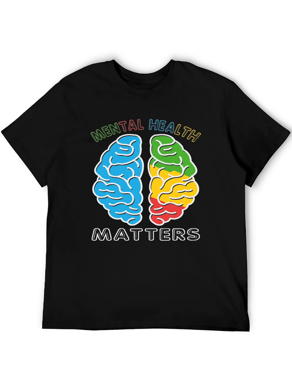 Mental Health Matters T-Shirt - Brain Graphic