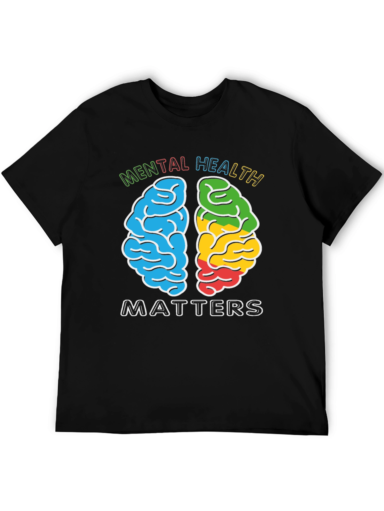 Mental Health Matters T-Shirt - Brain Graphic