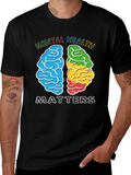Mental Health Matters T-Shirt - Brain Graphic