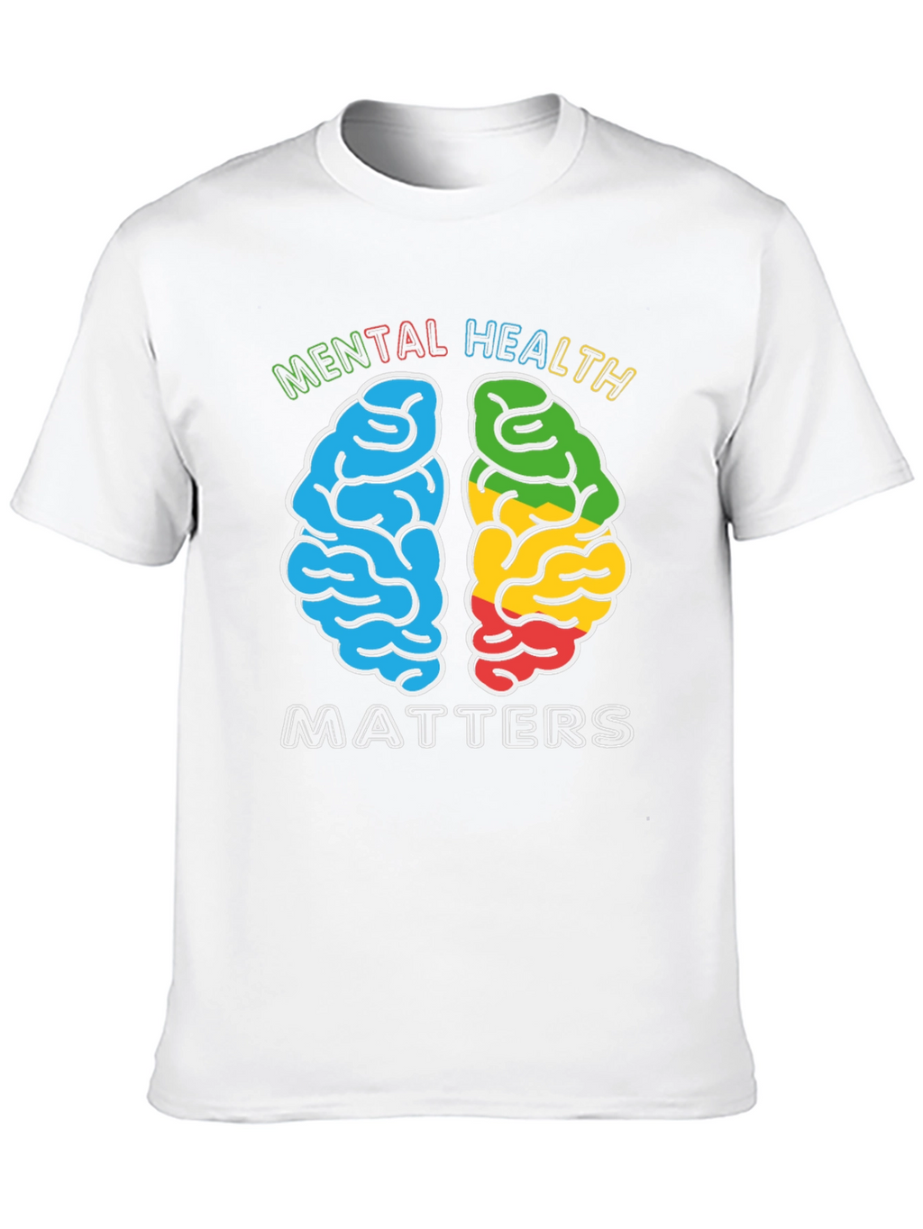 Mental Health Matters T-Shirt - Brain Graphic