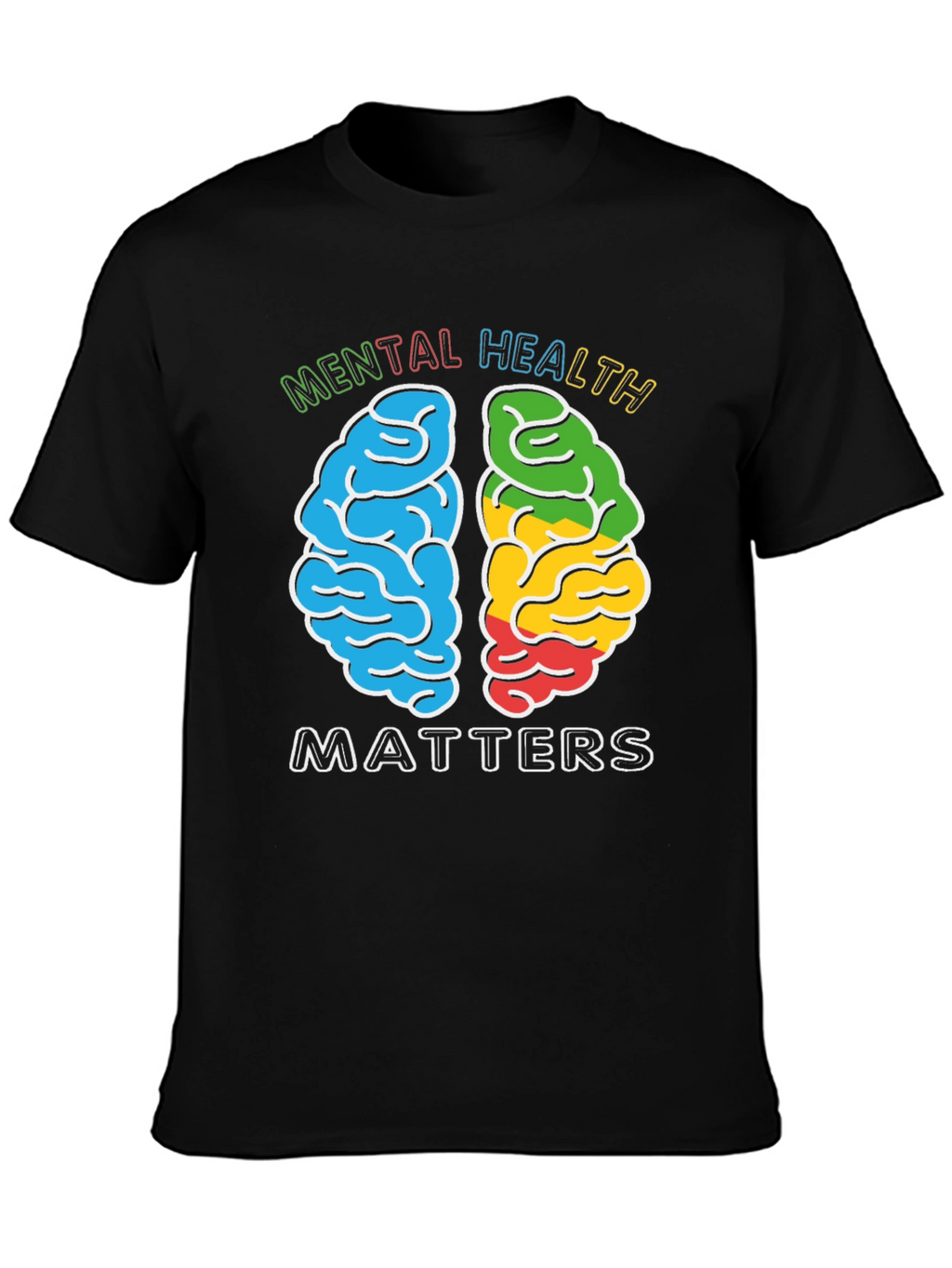 Mental Health Matters T-Shirt - Brain Graphic