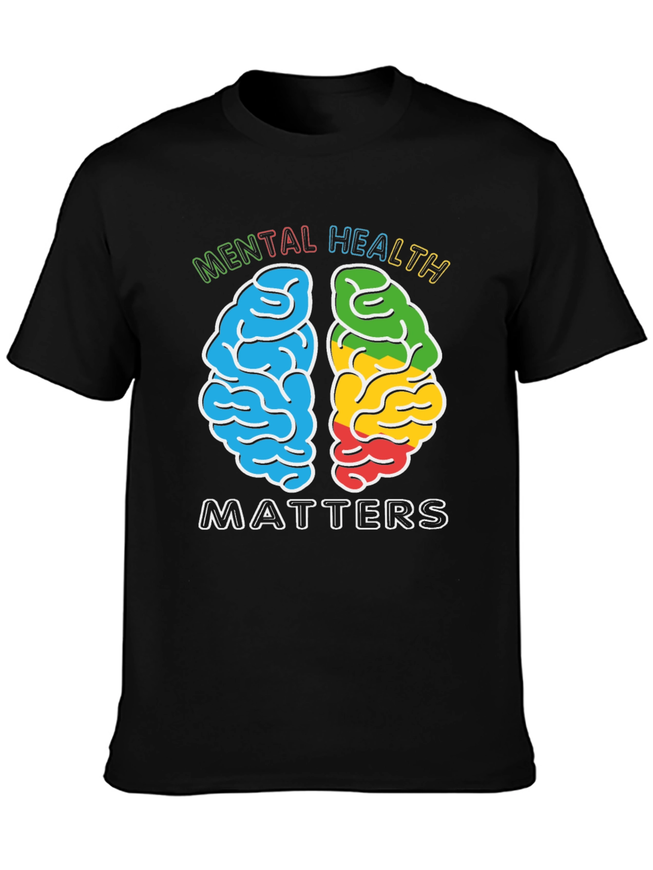 Mental Health Matters T-Shirt - Brain Graphic