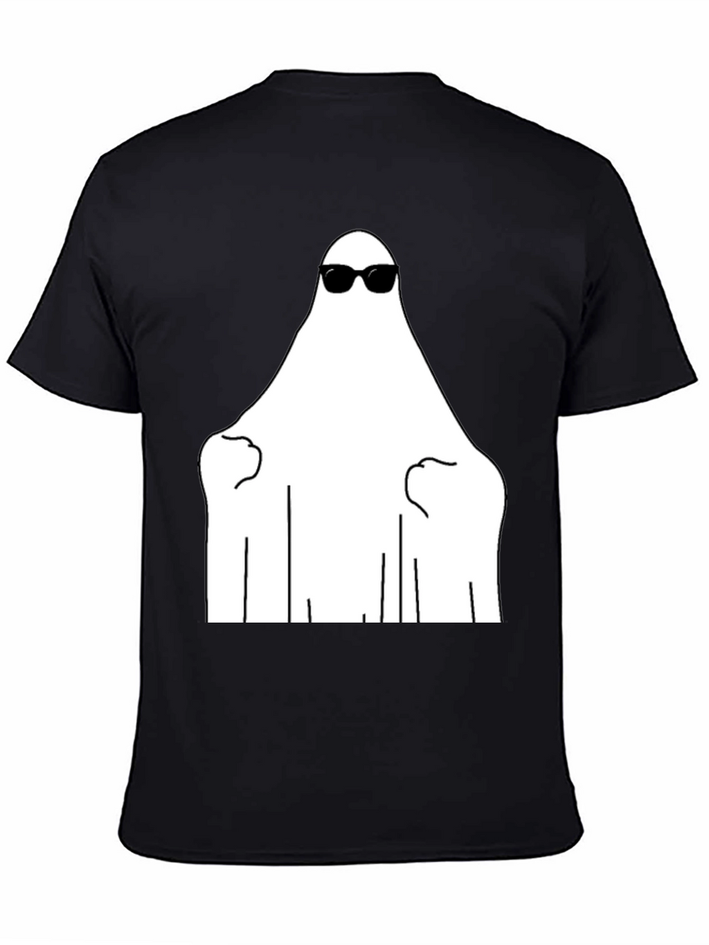Cool Ghost Graphic Tee - Black Cotton Shirt