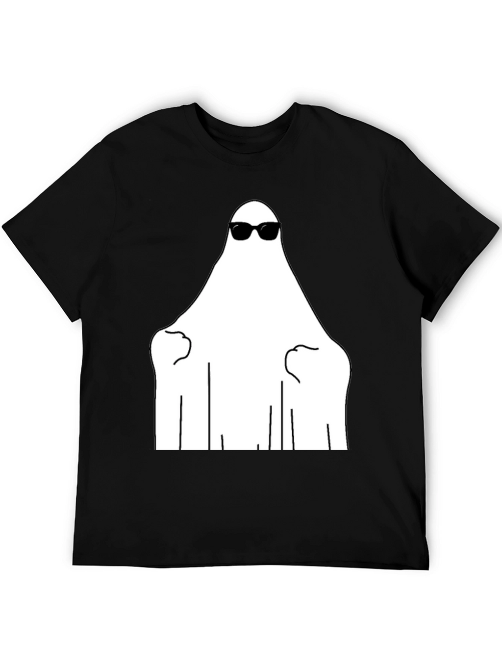 Cool Ghost Graphic Tee - Black Cotton Shirt