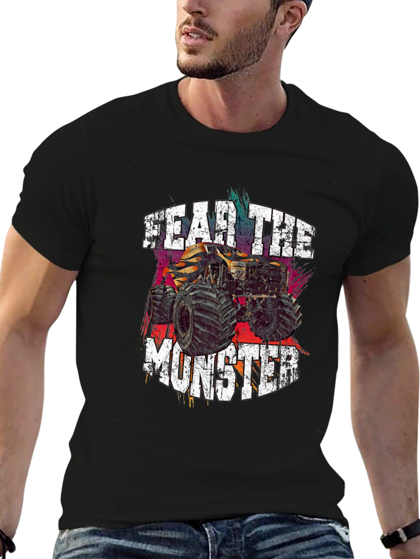 Fear The Monster Truck Graphic Tee - Black