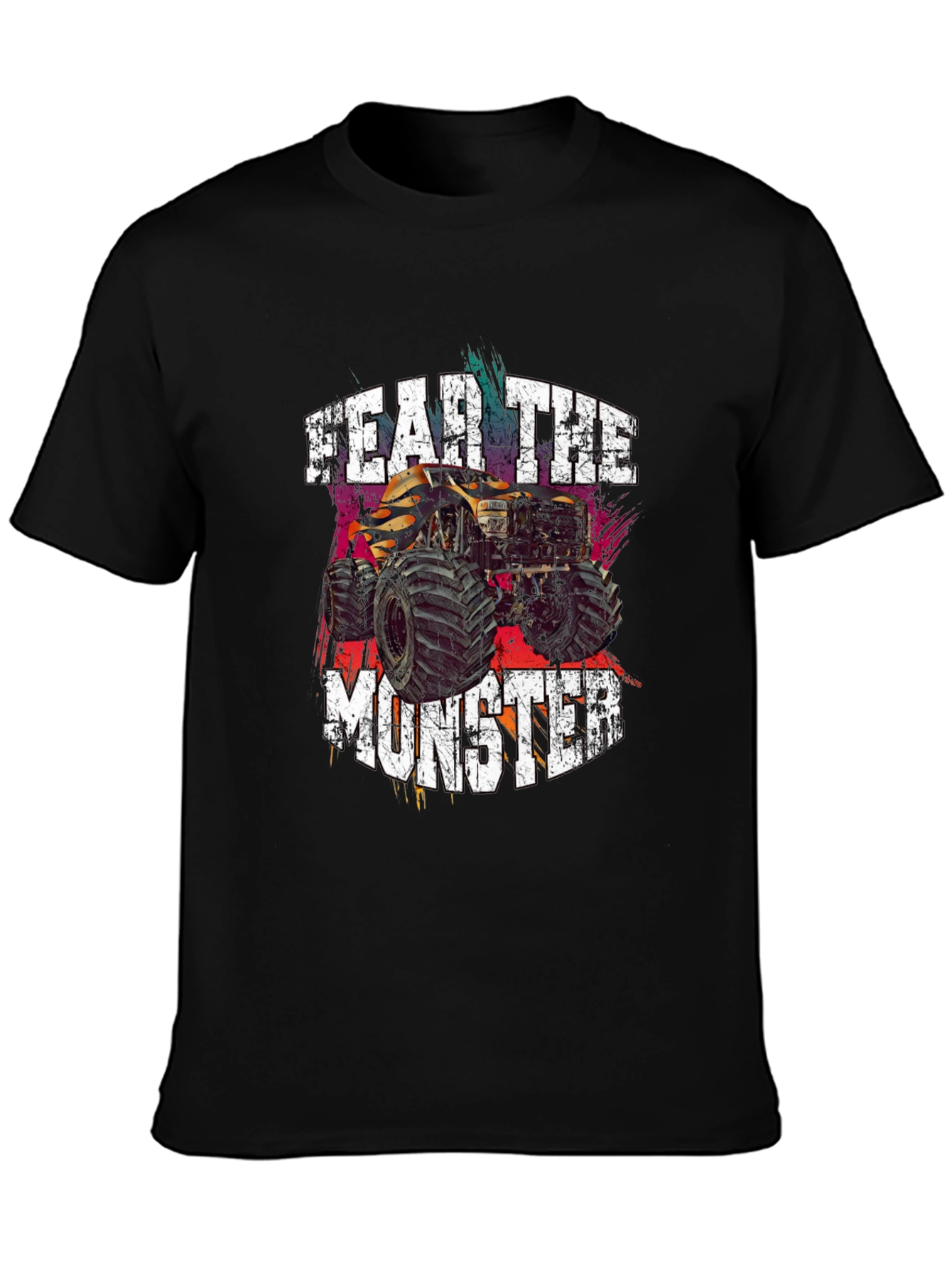 Fear The Monster Truck Graphic Tee - Black