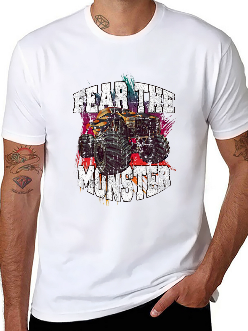 Fear The Monster Truck Graphic Tee - Black