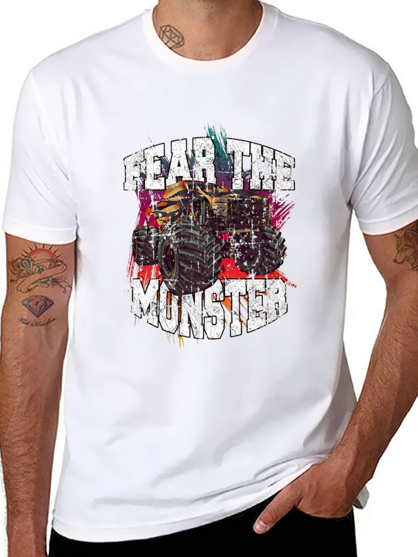 Fear The Monster Truck Graphic Tee - Black