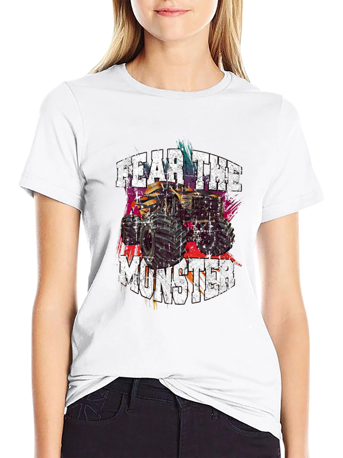Fear The Monster Truck Graphic Tee - Black