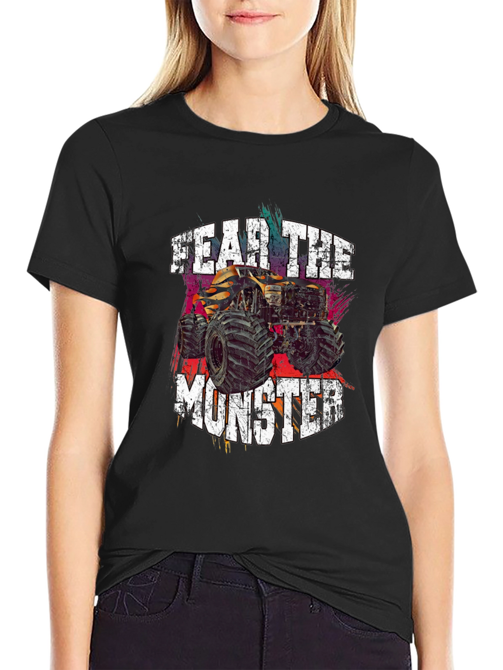 Fear The Monster Truck Graphic Tee - Black