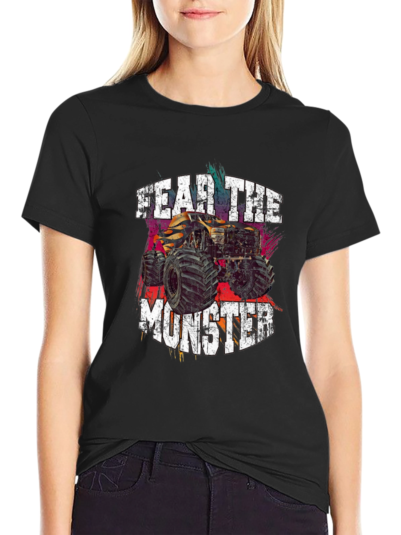 Fear The Monster Truck Graphic Tee - Black