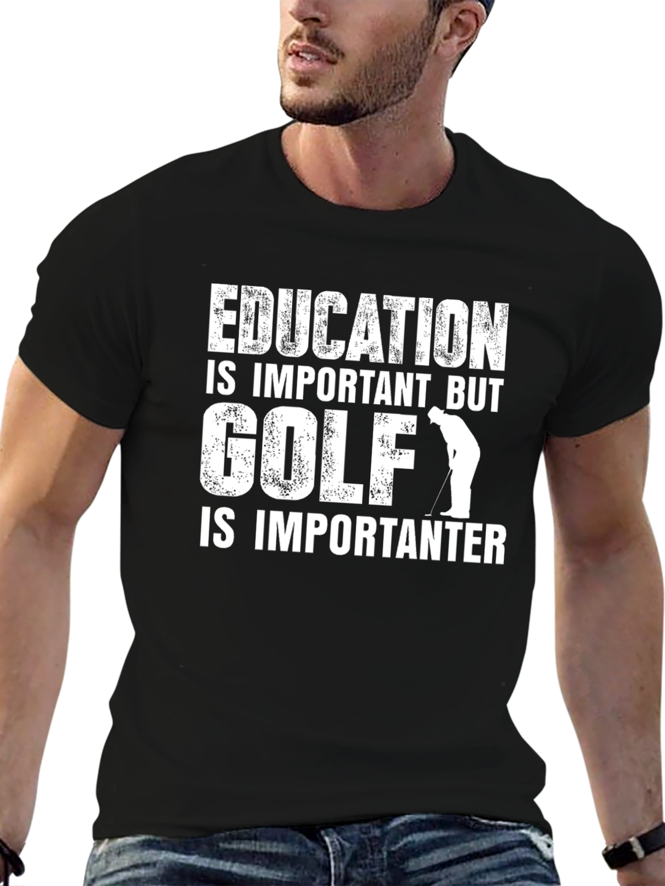 Golf Humor T-Shirt: Education vs. Golf
