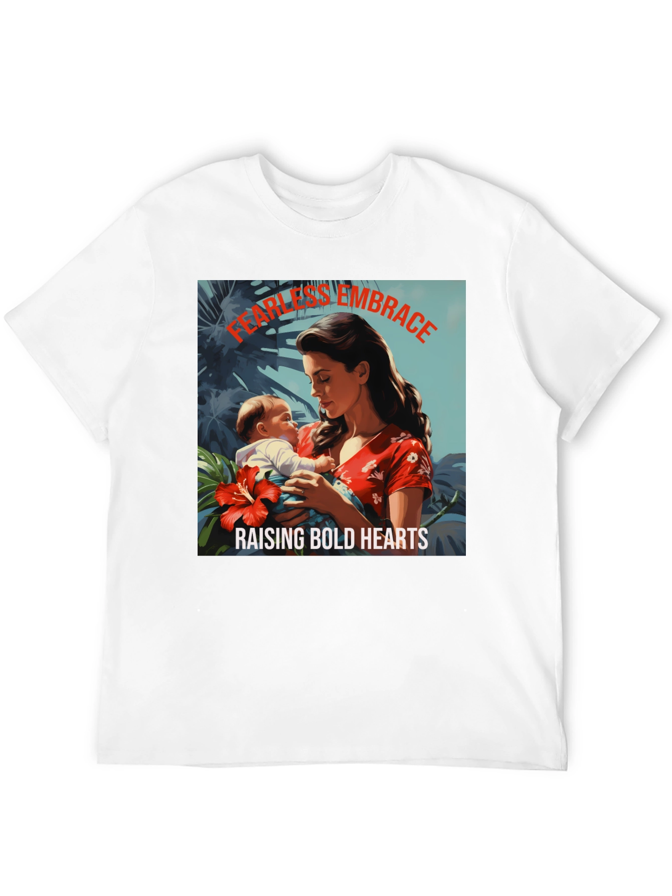 Fearless Embrace Graphic T-Shirt - Mother & Child Design