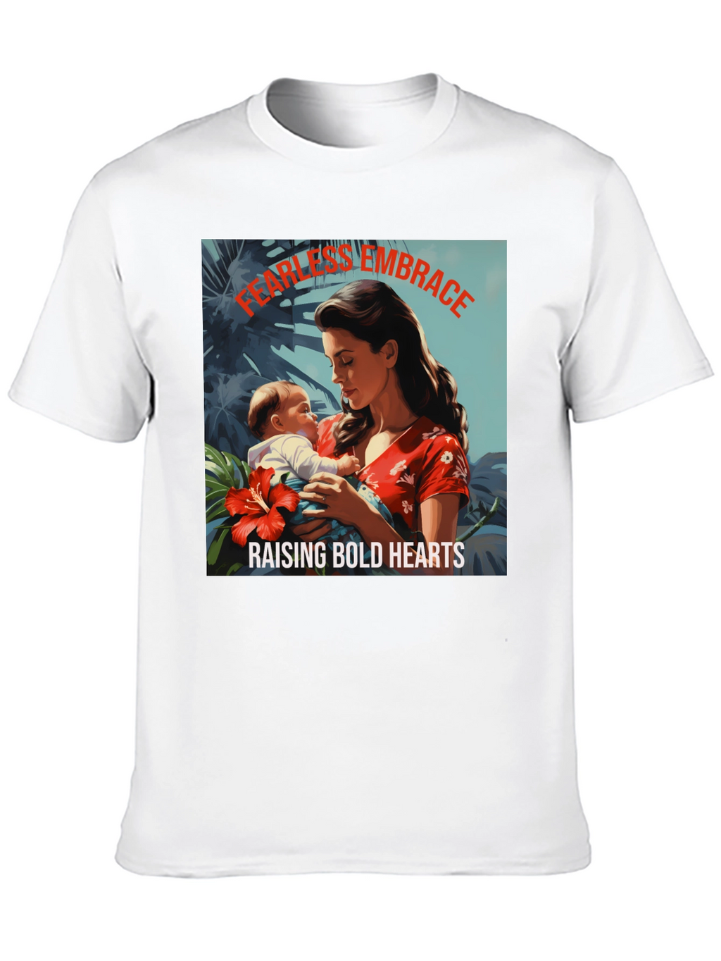 Fearless Embrace Graphic T-Shirt - Mother & Child Design