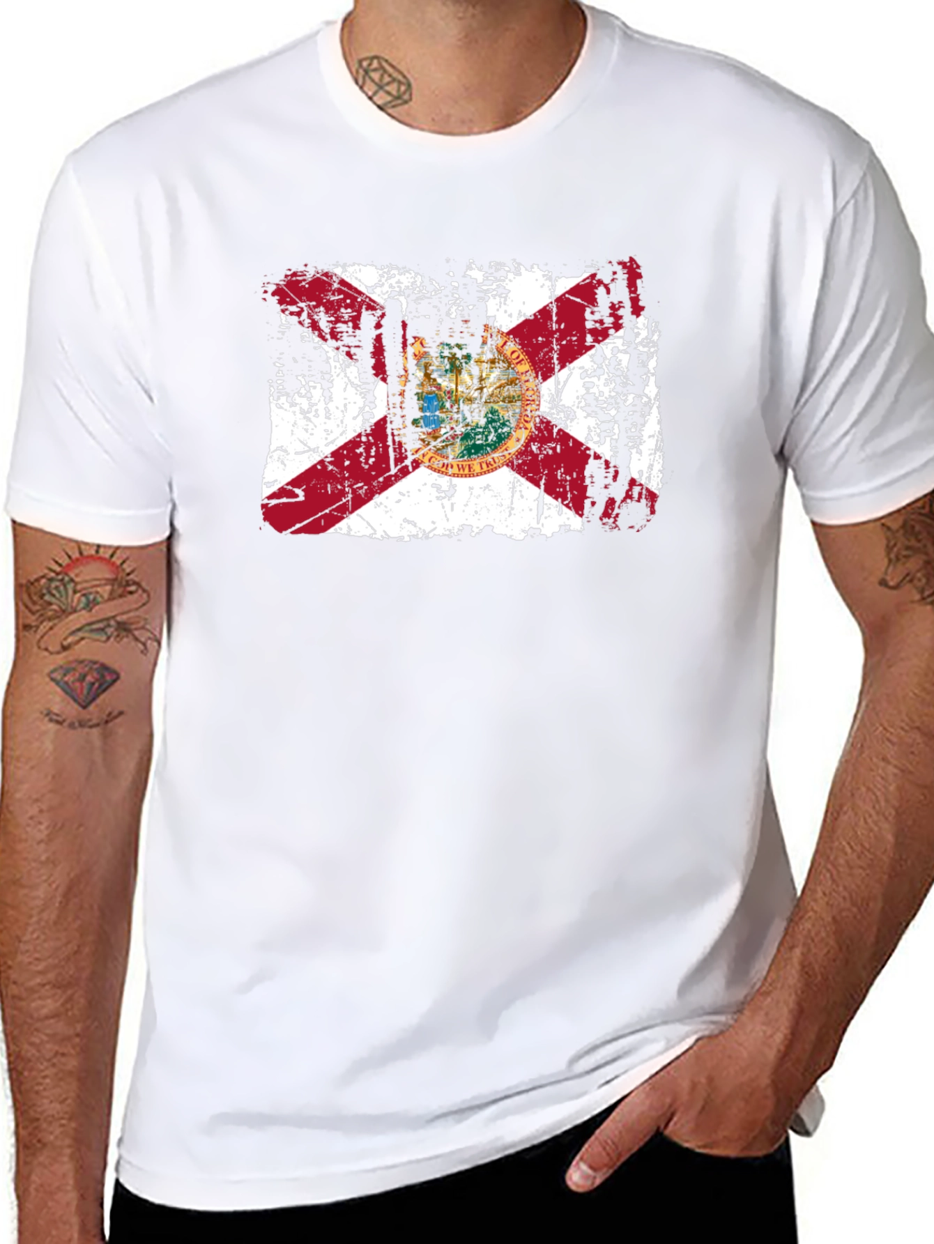Florida State Flag Distressed Graphic T-Shirt