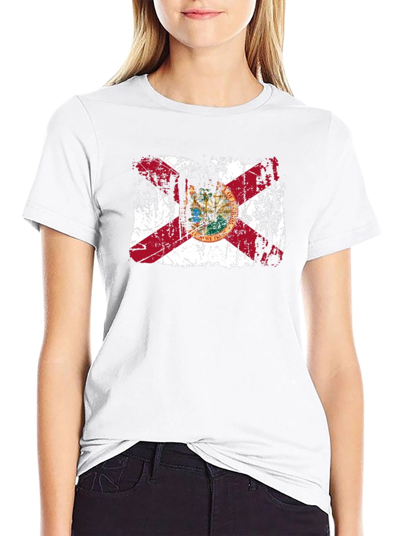 Florida State Flag Distressed Graphic T-Shirt