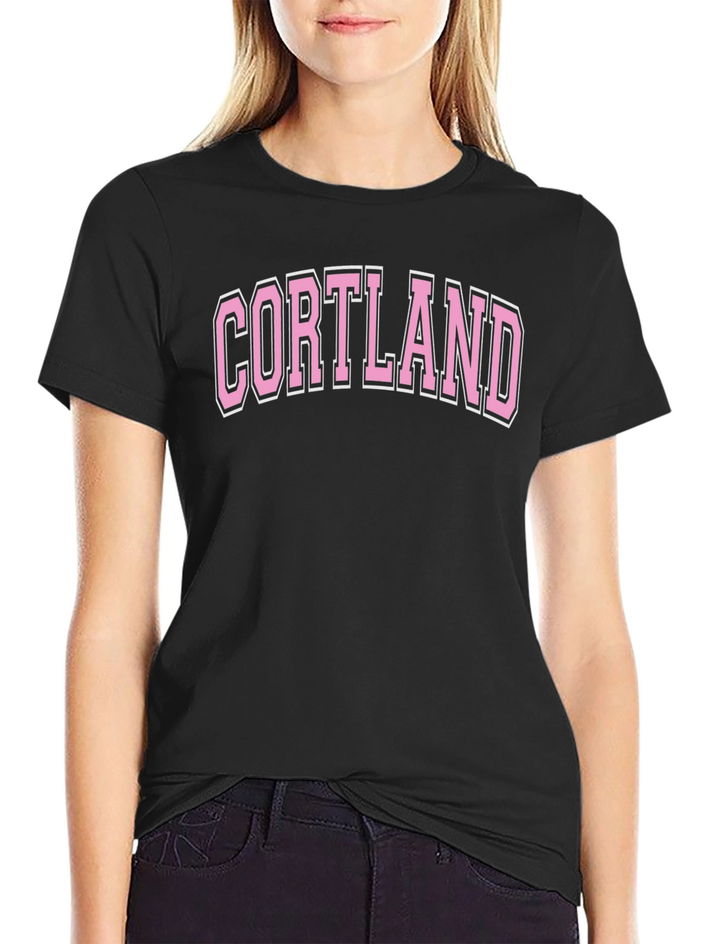 Cortland Pink Varsity Style T-Shirt