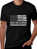 Operating Engineer American Flag Graphic T-Shirt