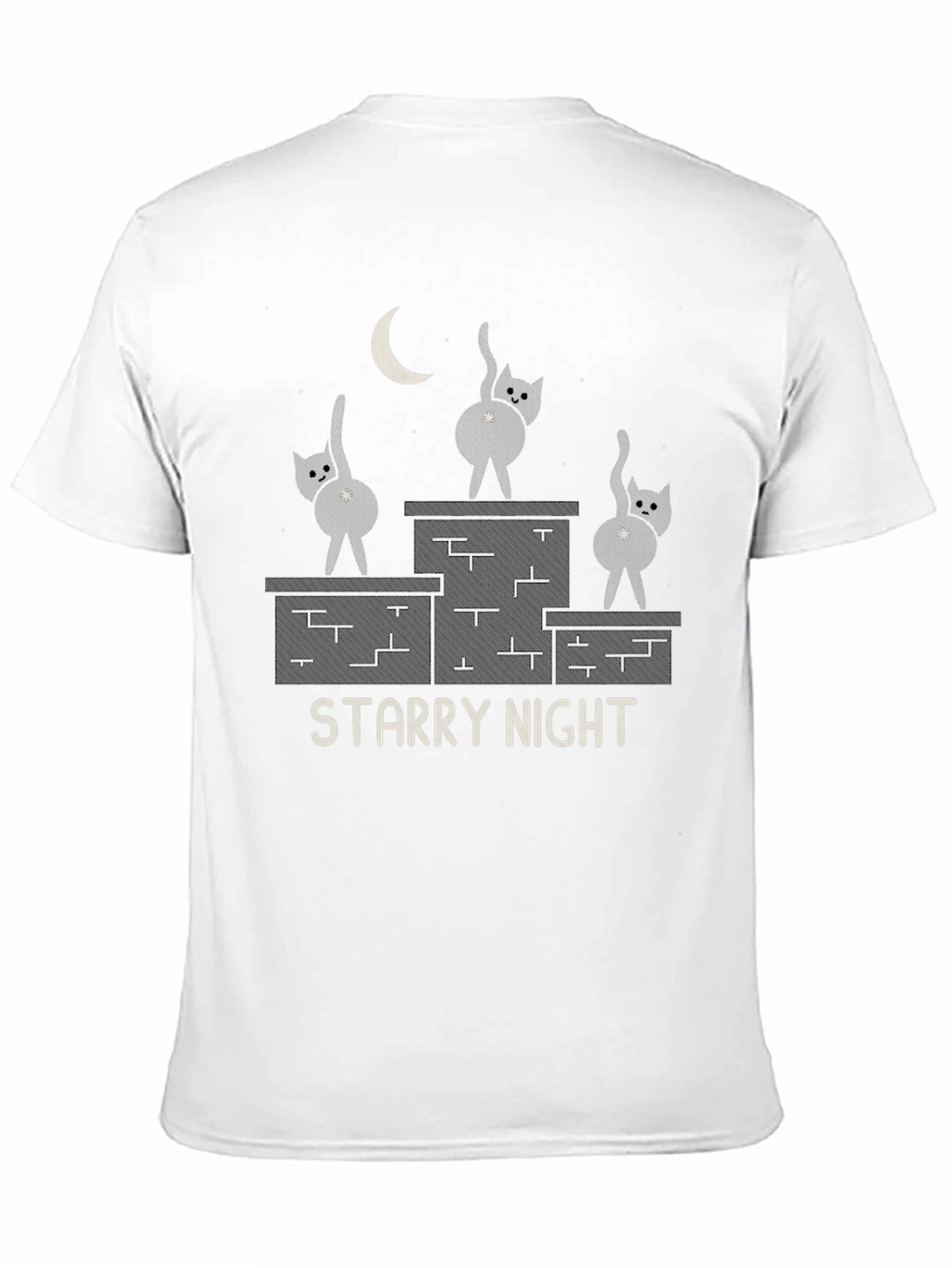 Starry Night Cat T-Shirt - Funny Graphic Tee