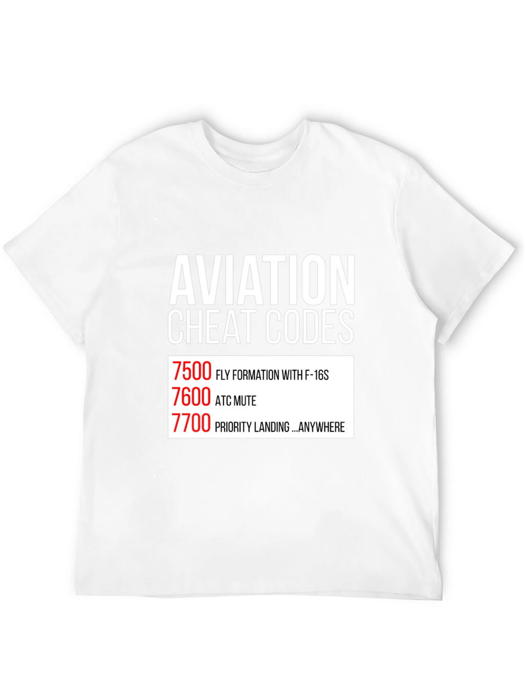 Aviation Cheat Codes T-Shirt Pilot Gift