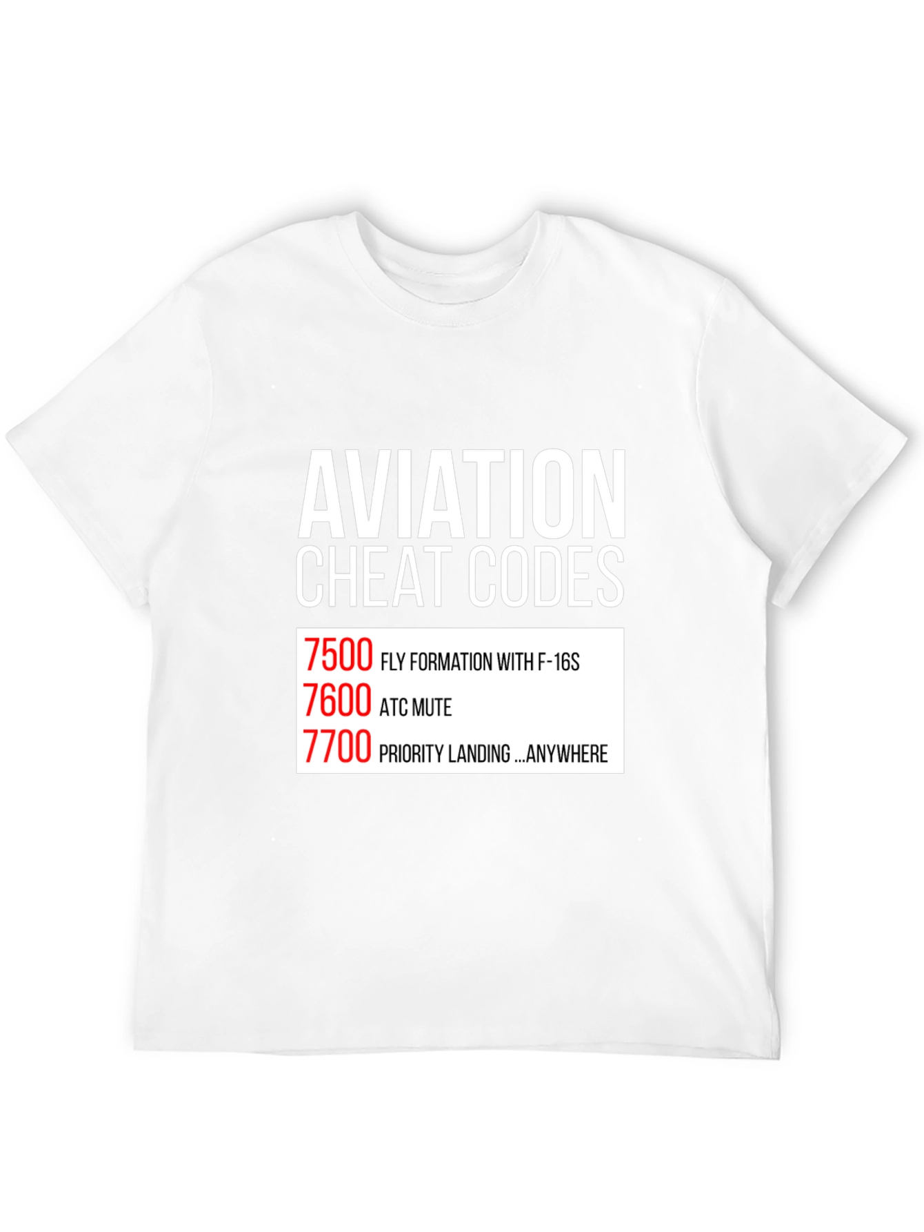 Aviation Cheat Codes T-Shirt Pilot Gift