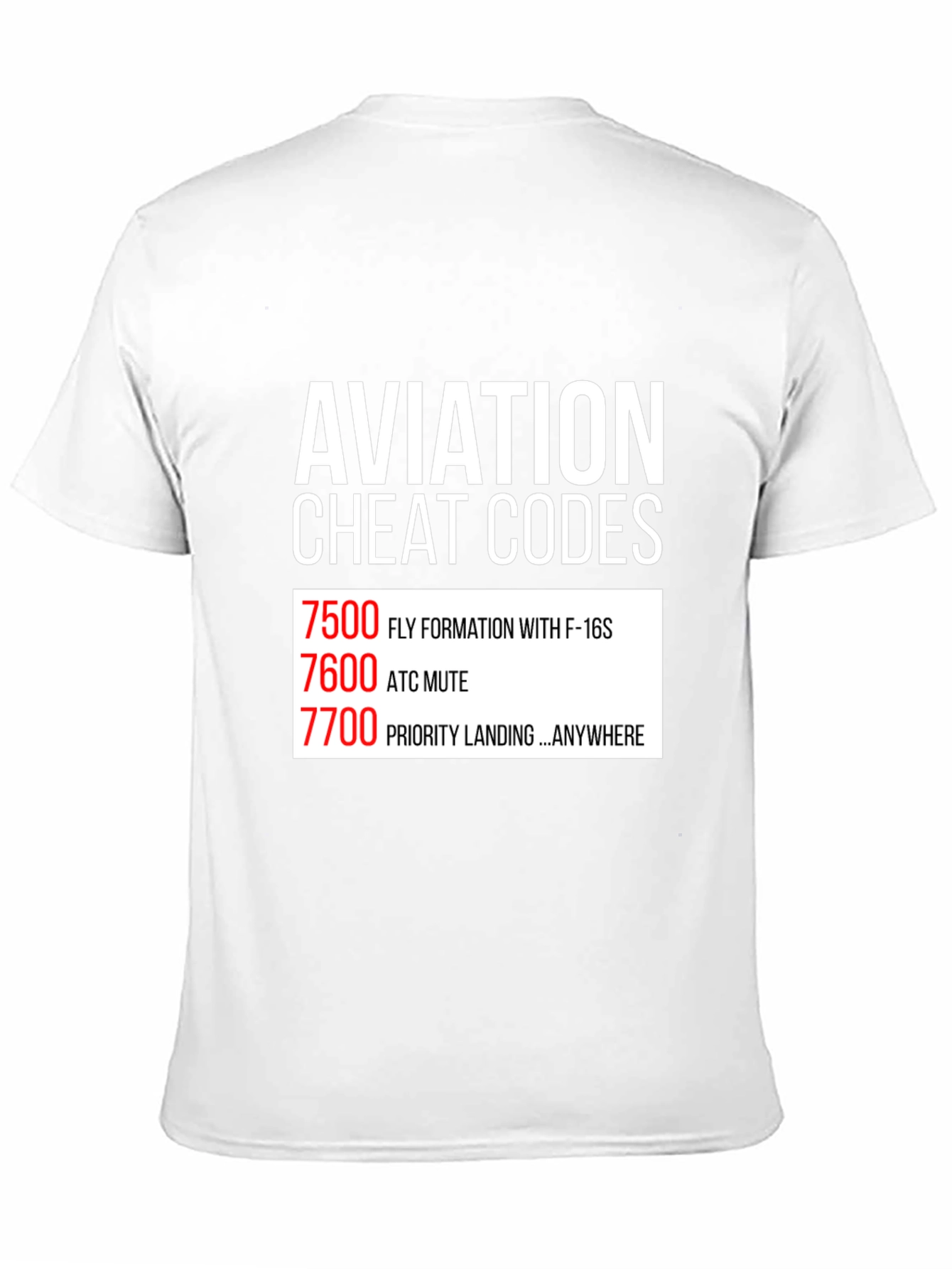 Aviation Cheat Codes T-Shirt Pilot Gift