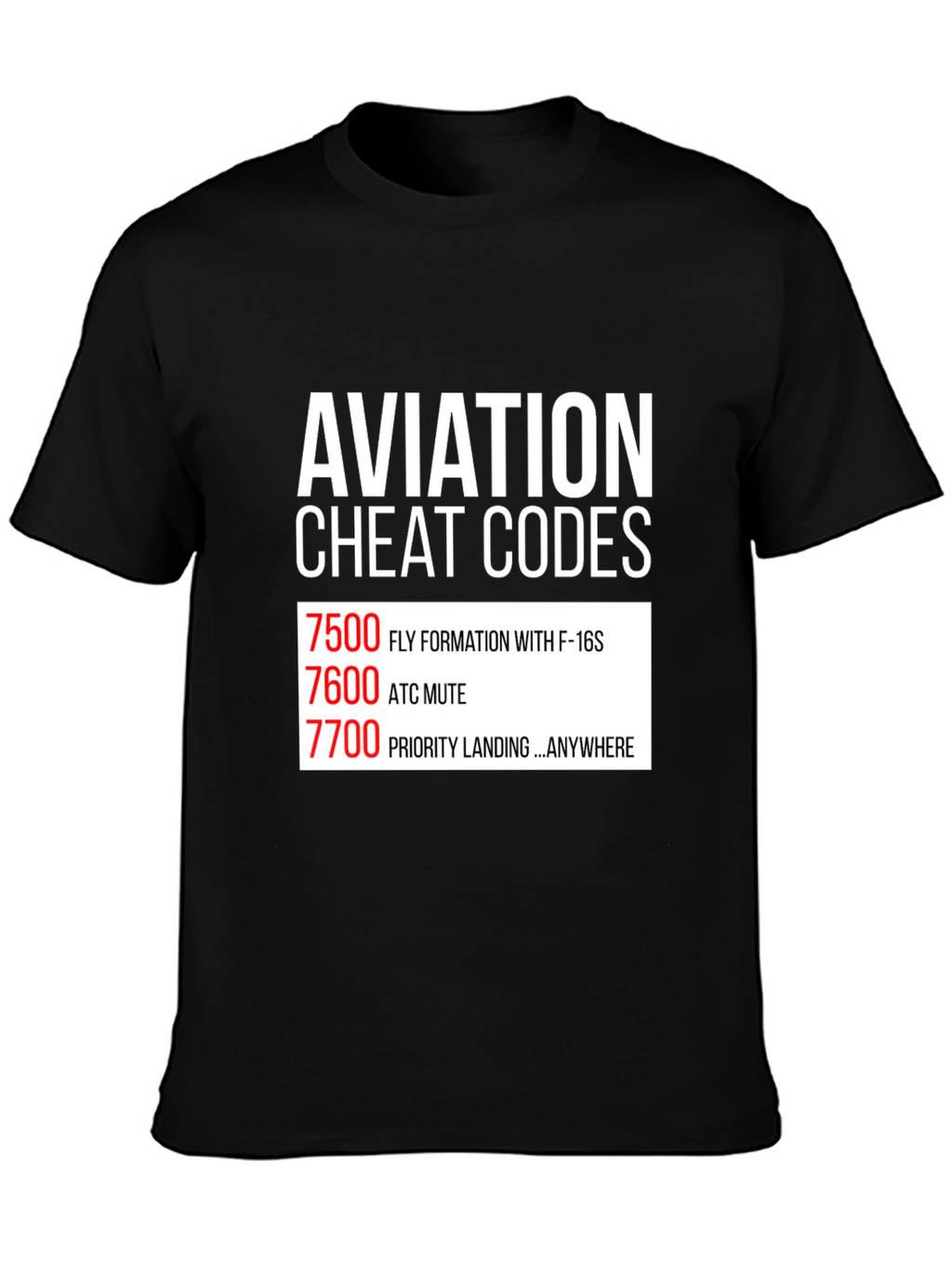 Aviation Cheat Codes T-Shirt Pilot Gift