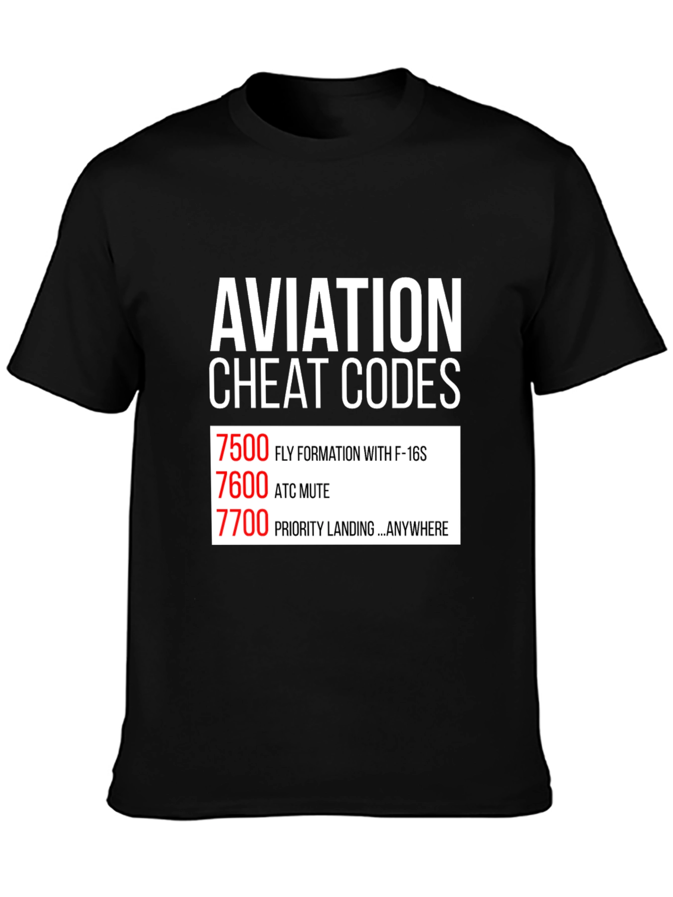 Aviation Cheat Codes T-Shirt Pilot Gift